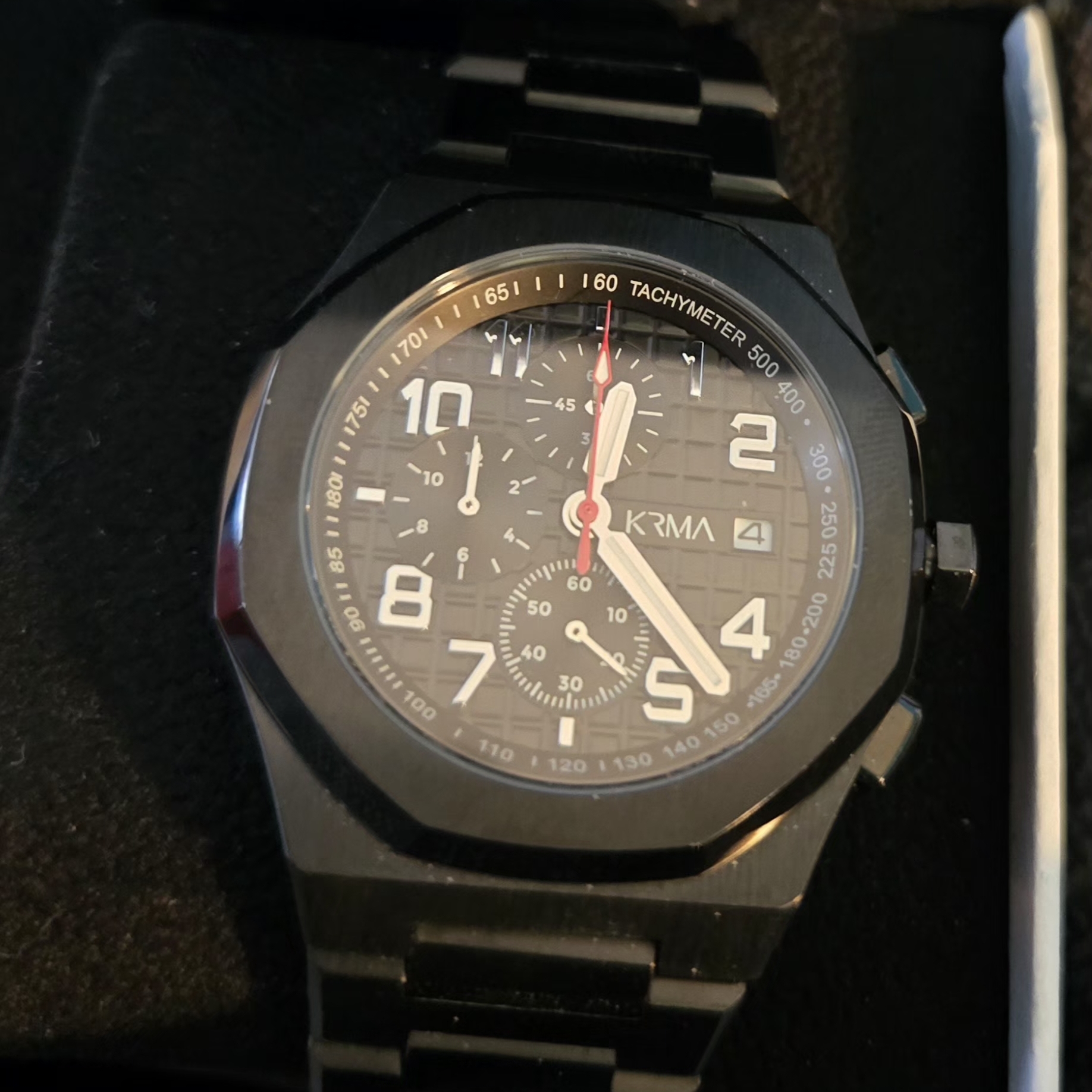 Krma Black Chronograph Mens Watch Without Instructions Booklet